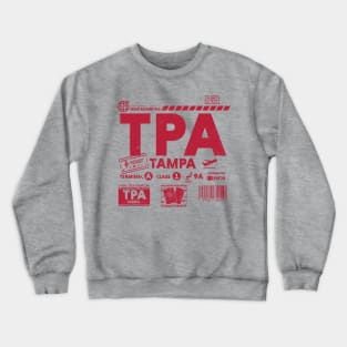 Vintage Tampa TPA Airport Code Travel Day Retro Travel Tag Crewneck Sweatshirt